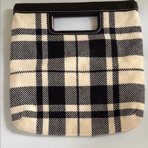 Banana Republic Leather and Wool/Acrylic Clutch Handbag